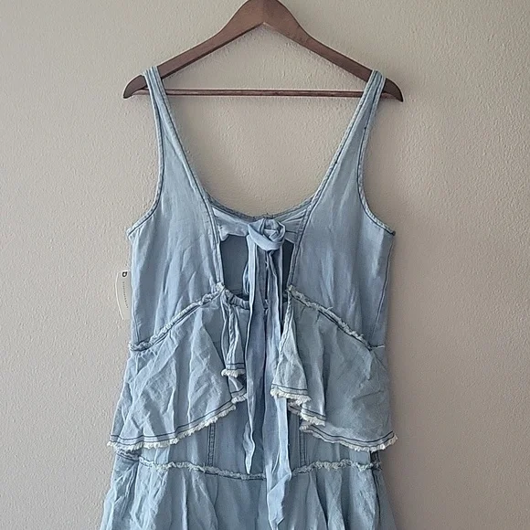 Anthropologie/Pilcro Denim Tiered Maxi Dress Small NWT - Picture 5 of 6